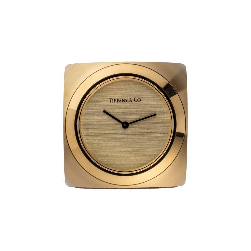 Tiffany & Co - Orologio da tavolo “Dado” al quarzo in ottone