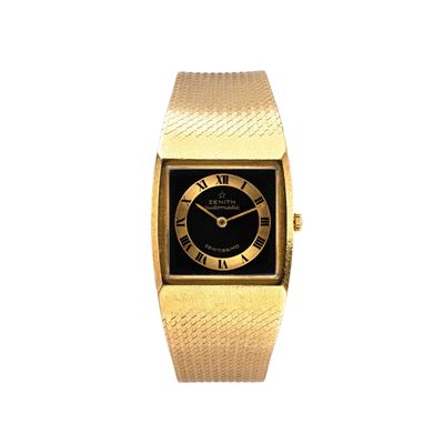 Zenitissimo — Orologio da polso in oro giallo 18 kt con quadrante bitonale e bracciale integrato,...