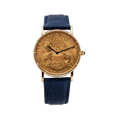 Orologio “20 Dollari” in oro giallo 18 kt, quadrante con moneta (Ref. 8869)