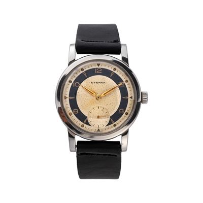 Orologio da polso Solo Tempo in acciaio a carica manuale con quadrante bitonale e sfere Alfa