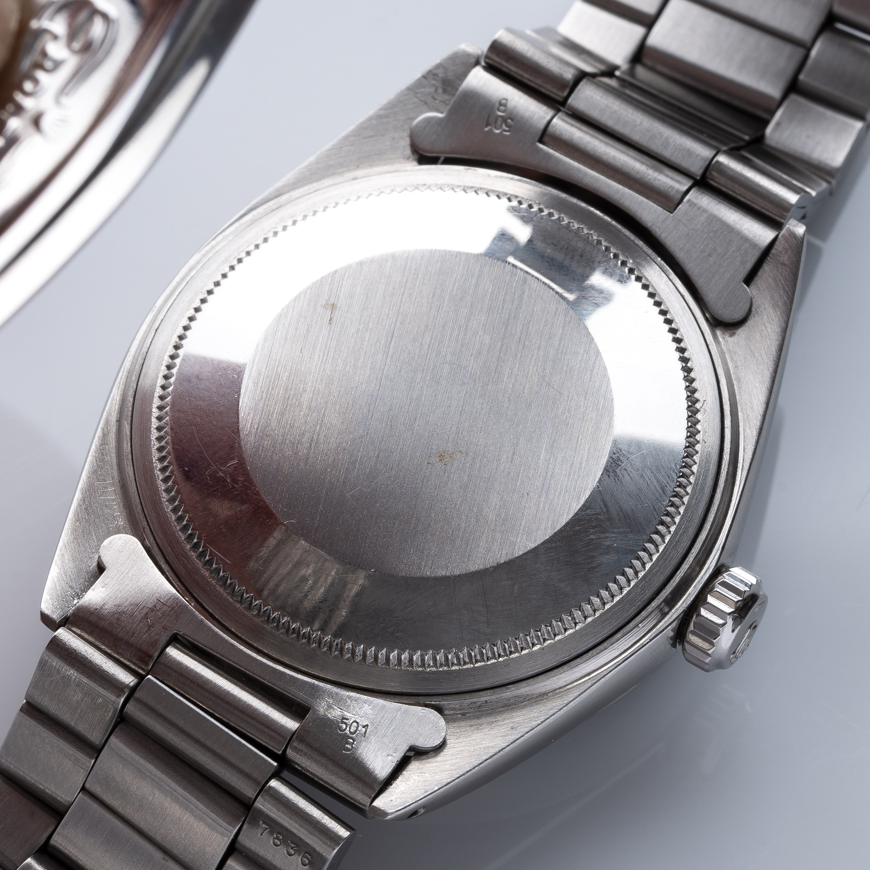 Rolex - Datejust Ref. 1600, orologio solo tempo automatico in acciaio con quadrante galvanico ner...
