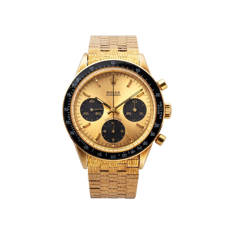 Daytona 6241 cronografo manuale in oro giallo 14 kt con bracciale Rolex in oro 18 kt