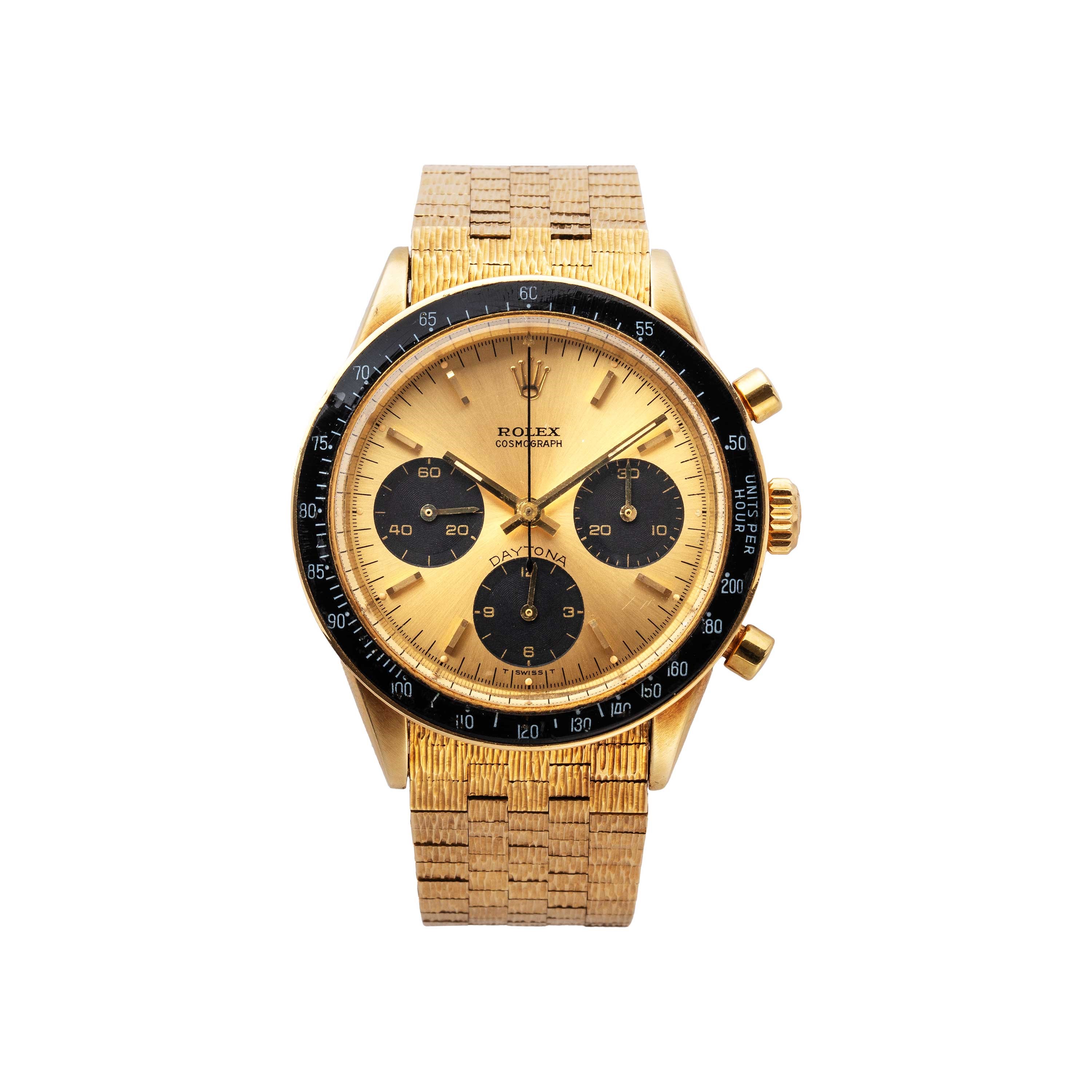 Daytona 6241 cronografo manuale in oro giallo 14 kt con bracciale Rolex in oro 18 kt