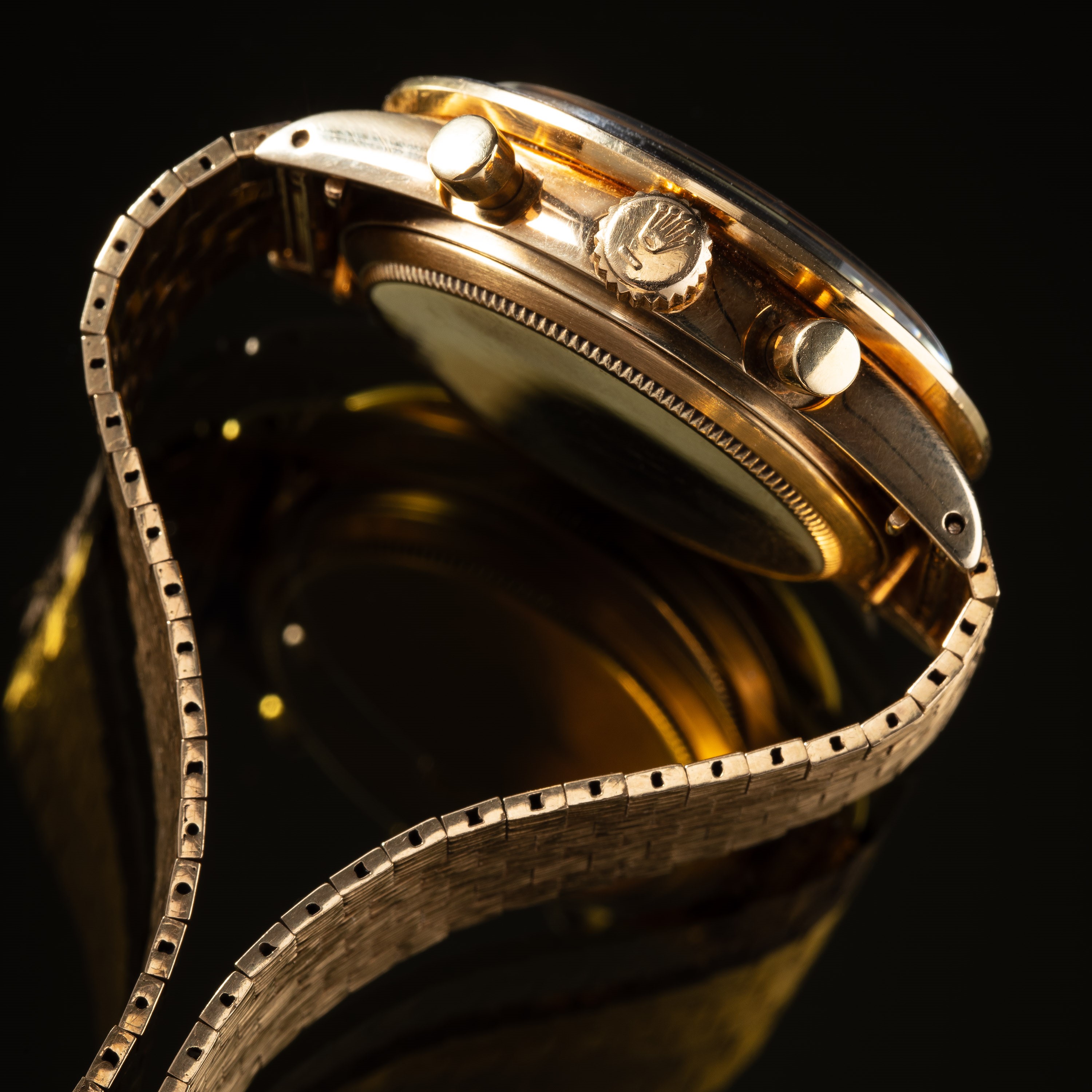 Daytona 6241 cronografo manuale in oro giallo 14 kt con bracciale Rolex in oro 18 kt