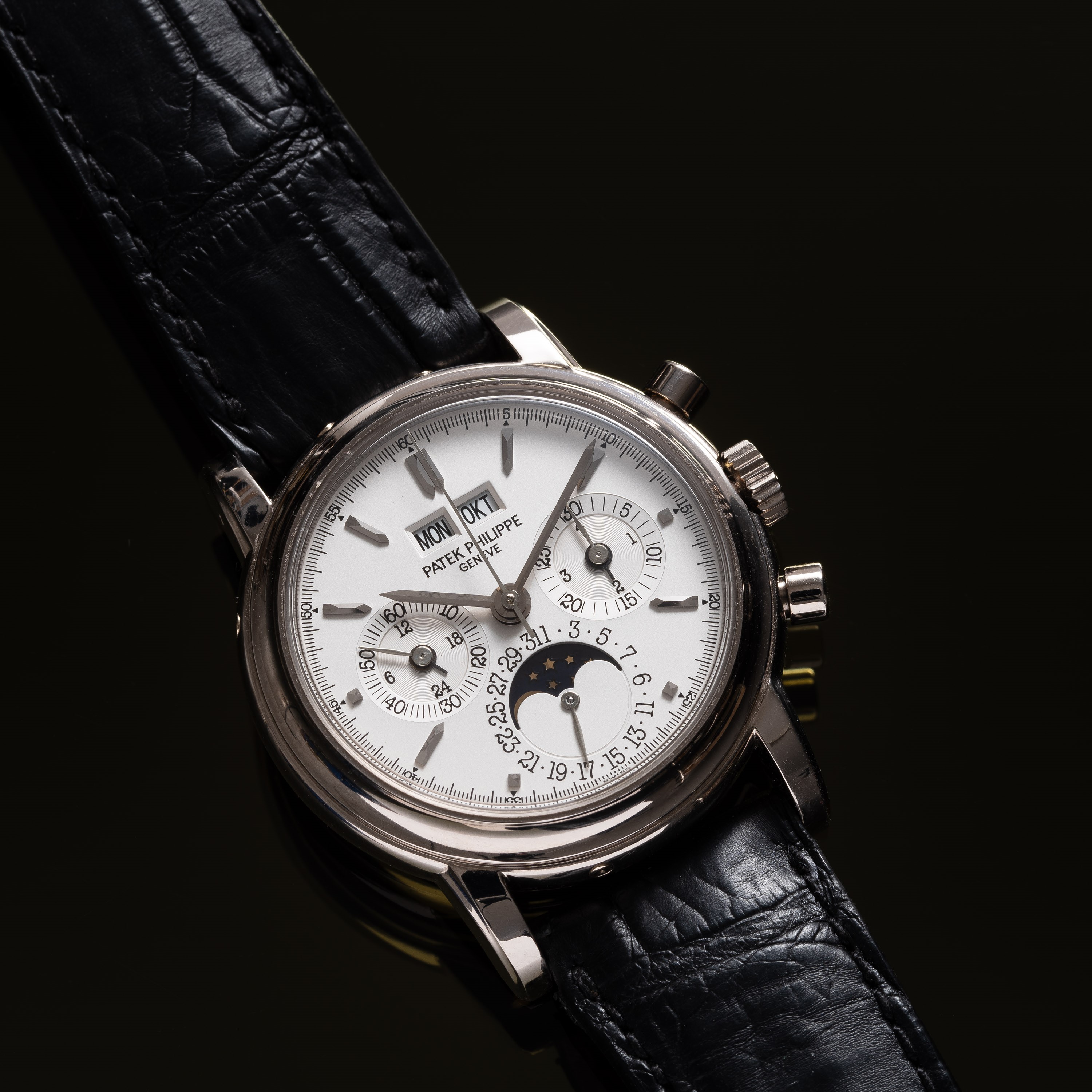 Patek Philippe - Cronografo Perpetuale 3970 in oro bianco 18 kt con calendario perpetuo, fasi lun...