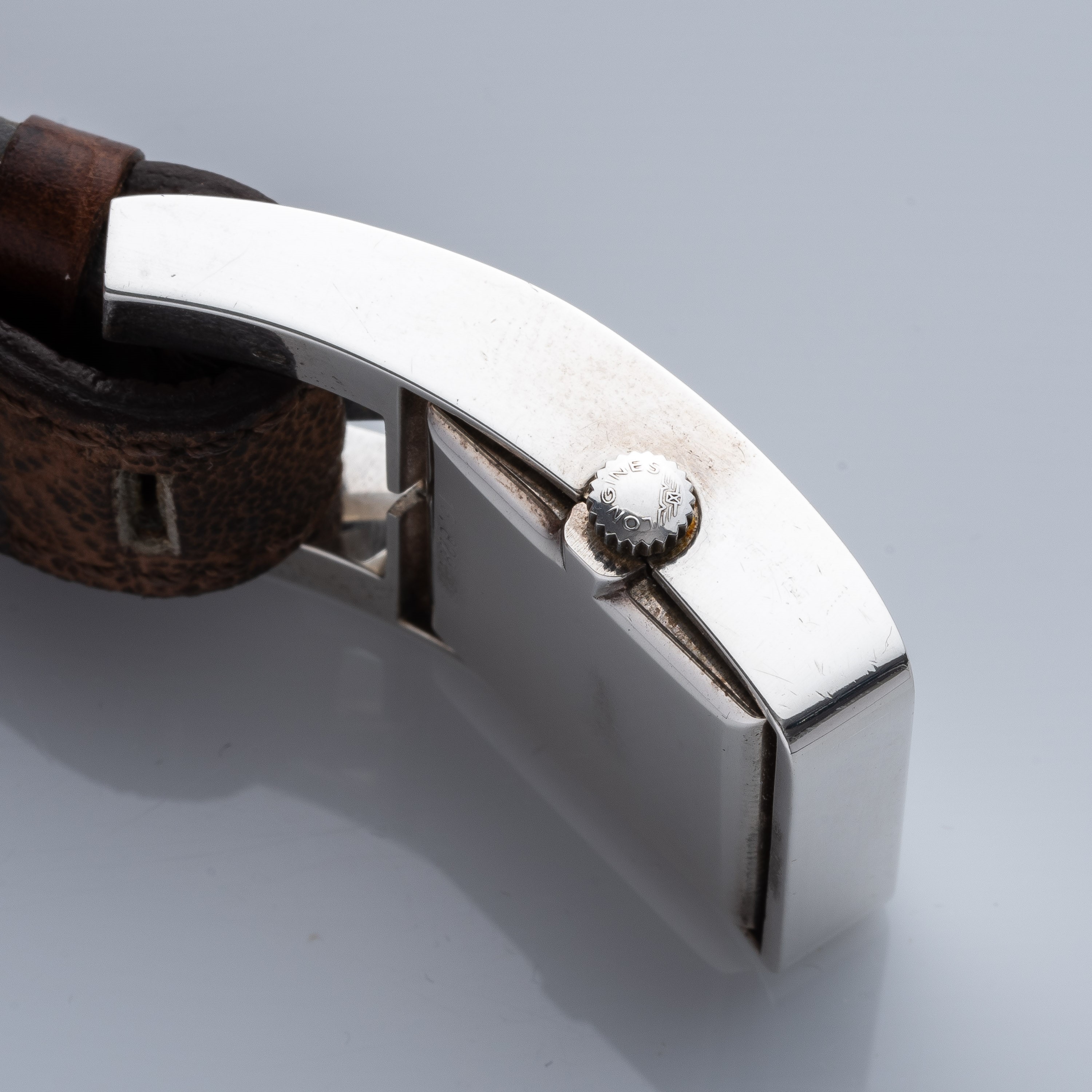 Longines - Manzon “Fibbia” – orologio da polso a carica manuale, argento, quadrante specchiato a ...