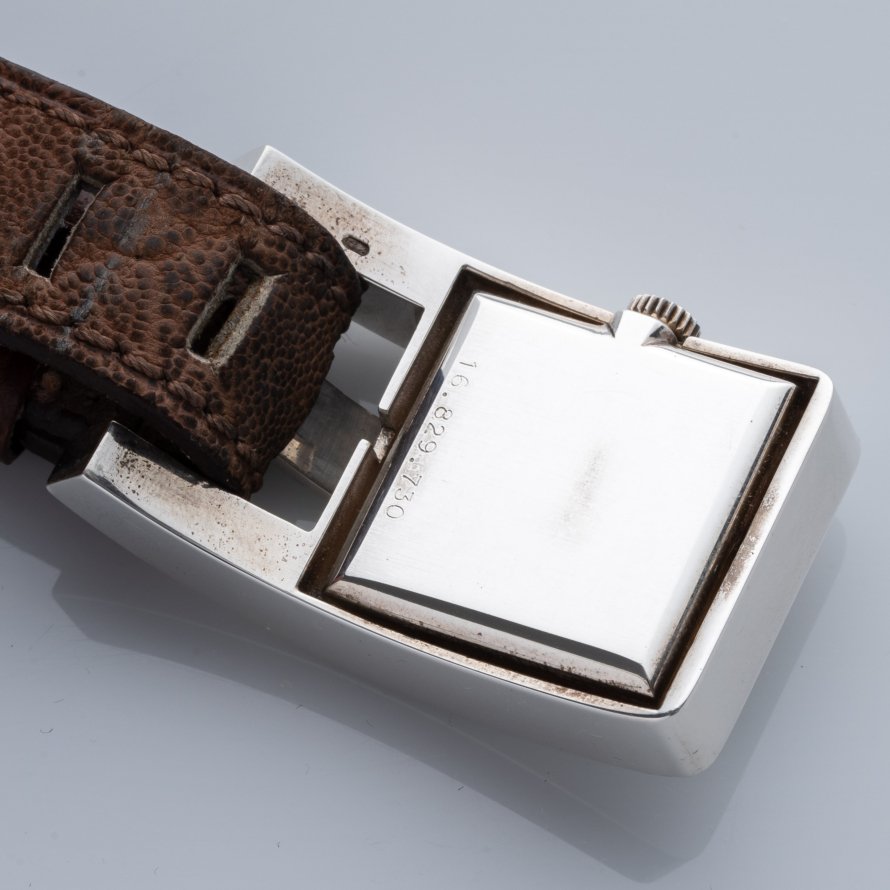 Longines - Manzon “Fibbia” – orologio da polso a carica manuale, argento, quadrante specchiato a ...