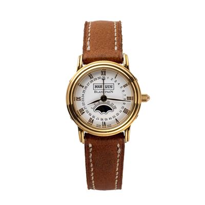 Villeret Calendar – Orologio da donna in oro giallo 18 kt con triplo calendario e fasi lunari