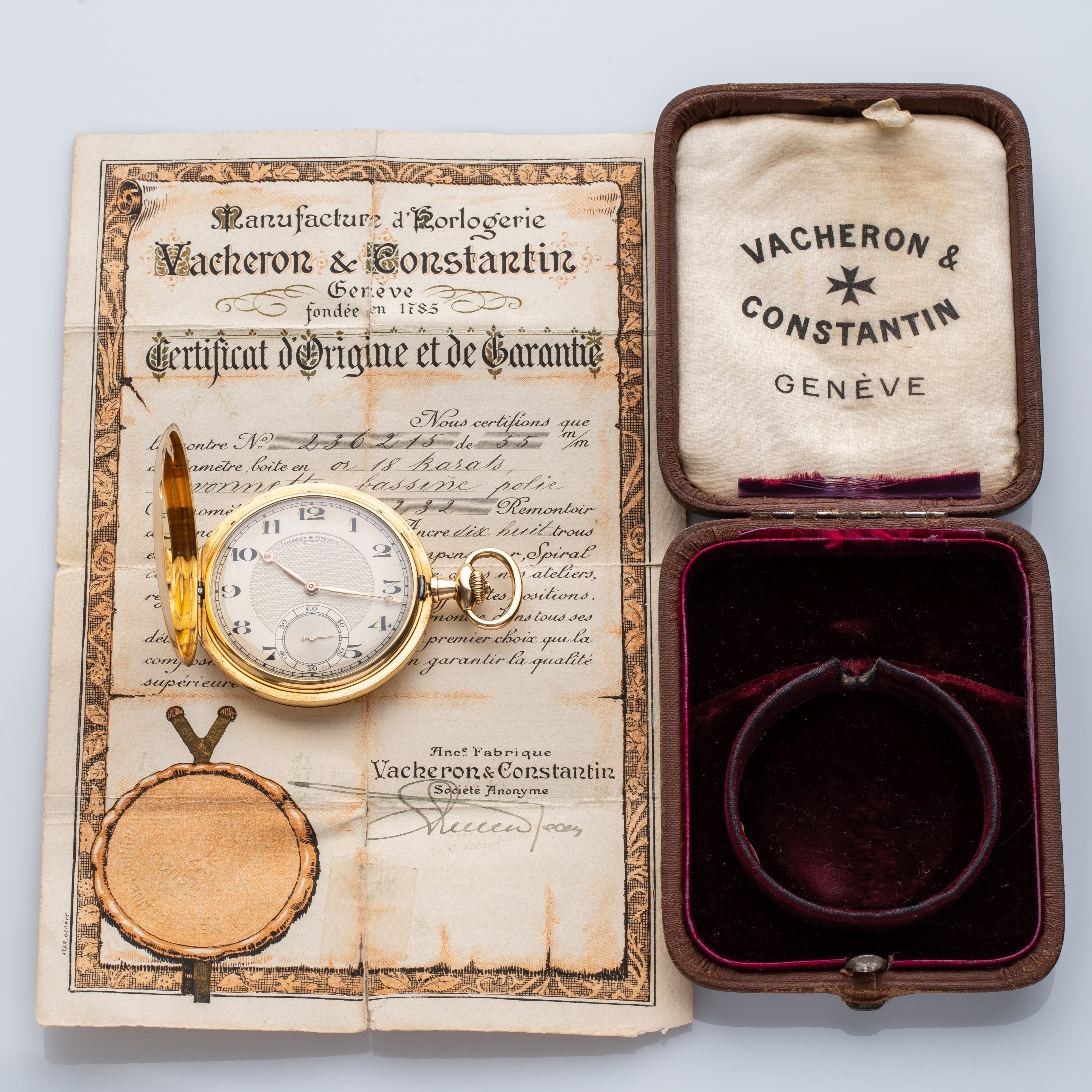 Vacheron Constantin - Savonette. Orologio da tasca a carica manuale in oro 18 kt
