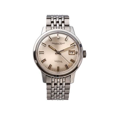 Ingenieur, orologio automatico in acciaio con quadrante argenté e datario ad ore tre