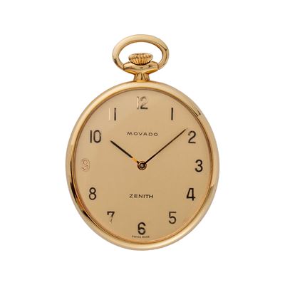 Orologio da tasca a carica manuale in oro giallo 18 kt con cassa ovale