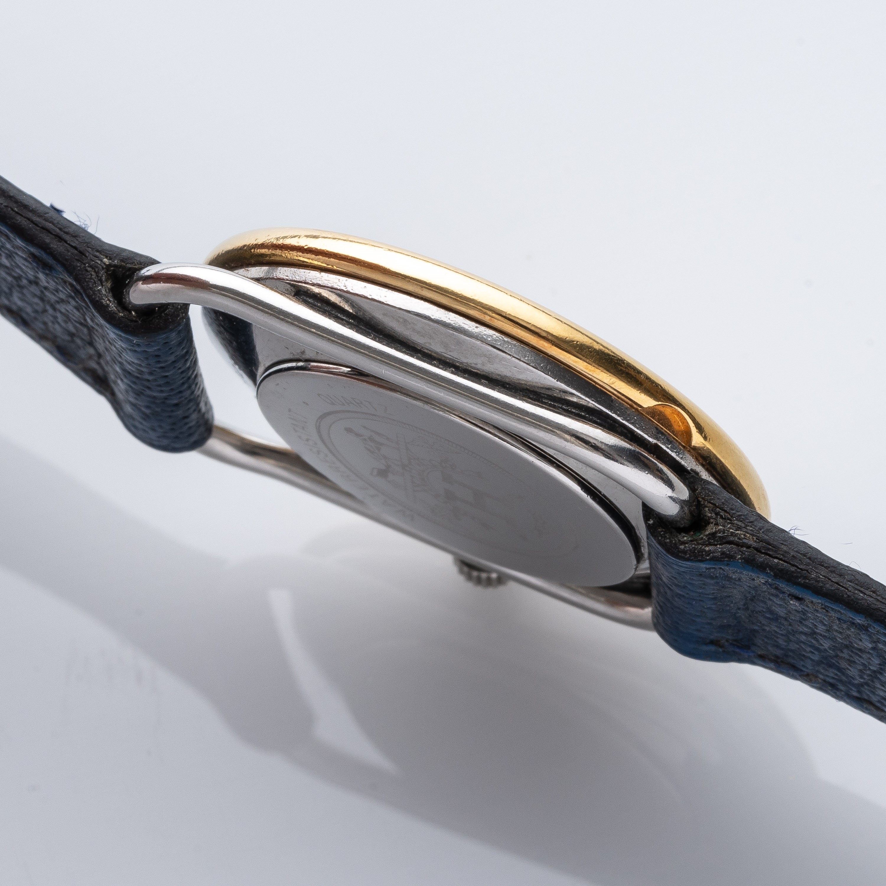 Hermès - Arceau 1991, orologio da donna solo tempo in acciaio con ghiera in oro 18 kt
