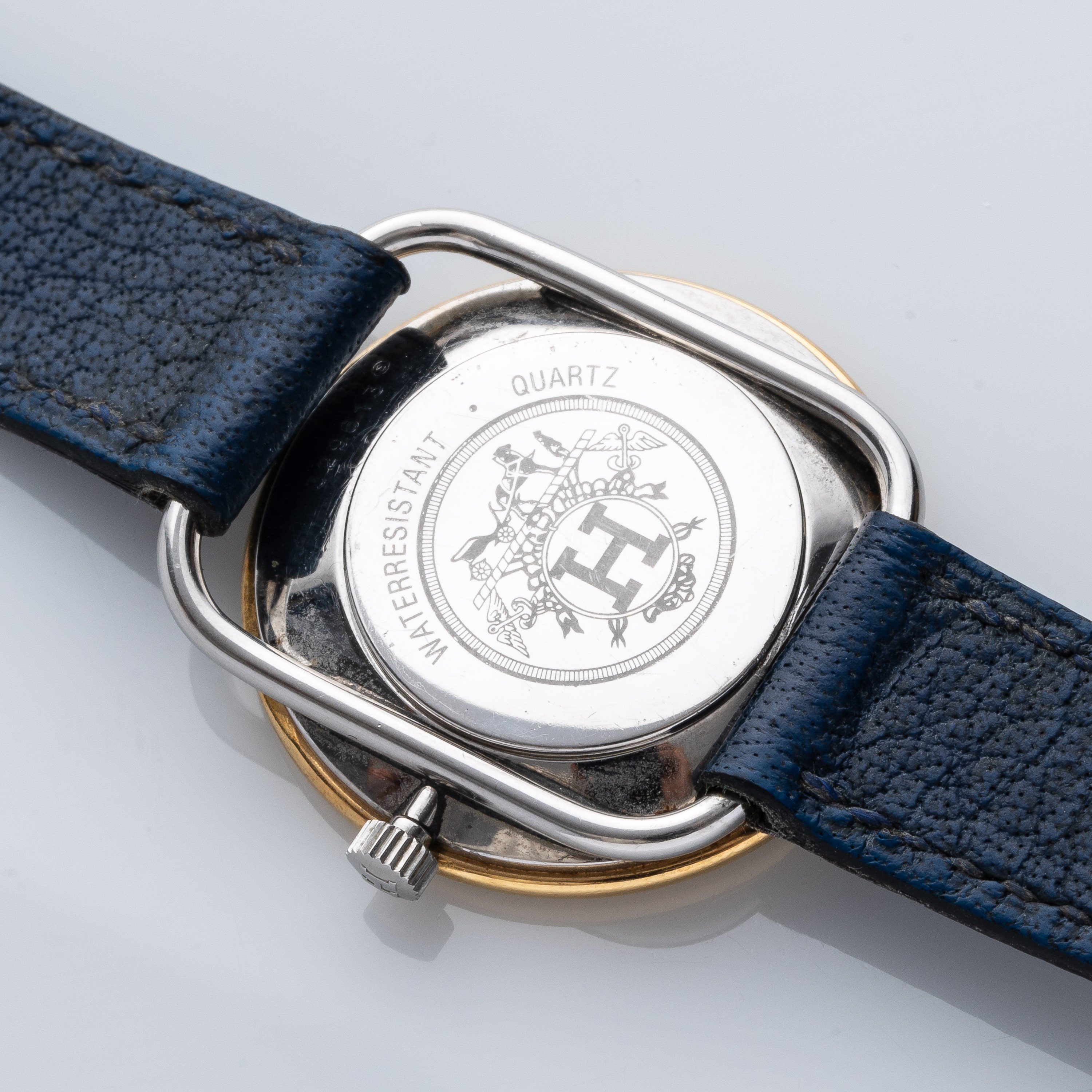 Hermès - Arceau 1991, orologio da donna solo tempo in acciaio con ghiera in oro 18 kt