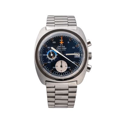Seamaster Chronograph, orologio automatico in acciaio con quadrante blu