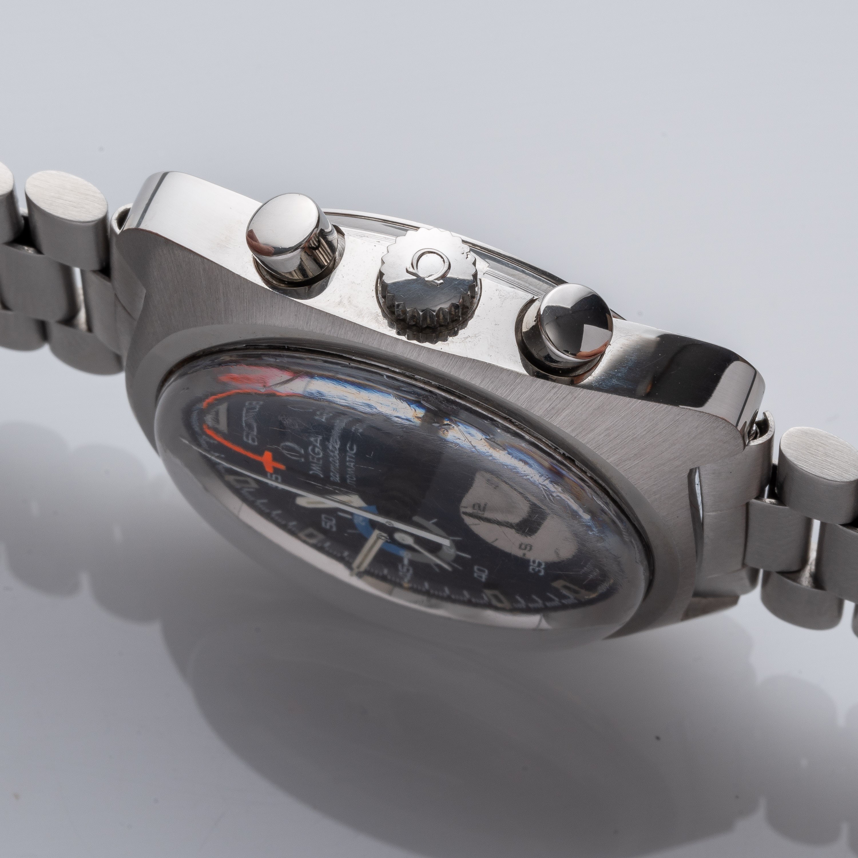 Omega - Seamaster Chronograph, orologio automatico in acciaio con quadrante blu