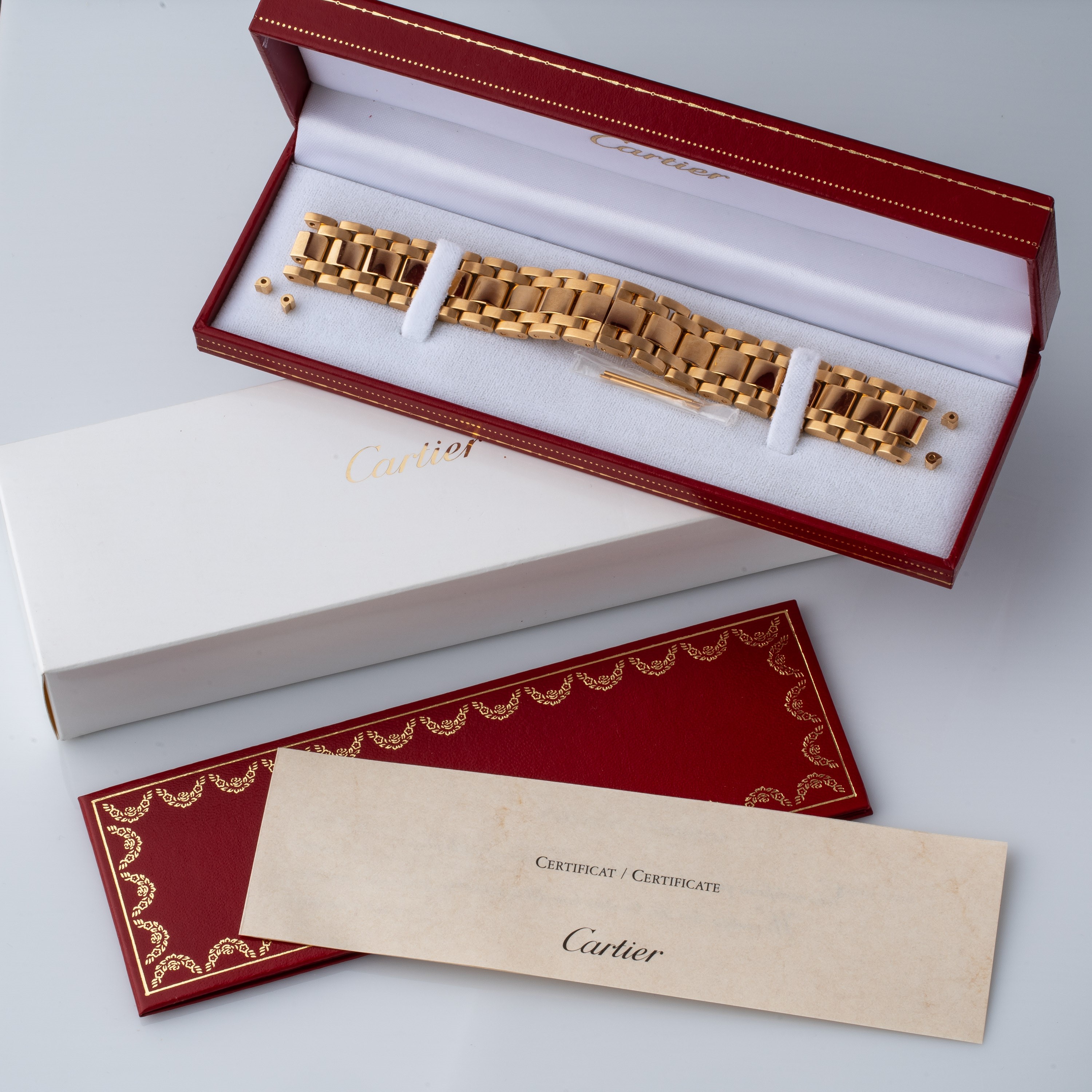 Cartier - Bracciale-cinturino Tank Americaine “Ferrovia” in oro giallo 18 kt