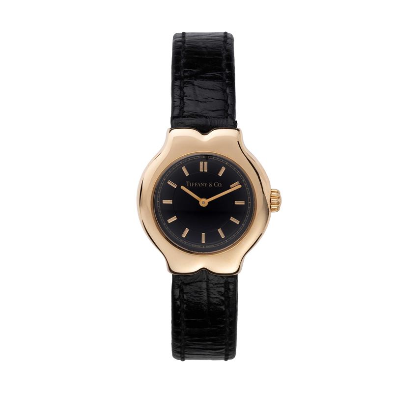 Tiffany & Co - Orologio da donna “Tesoro” solo tempo al quarzo in oro giallo 18 kt, quadrante ner...