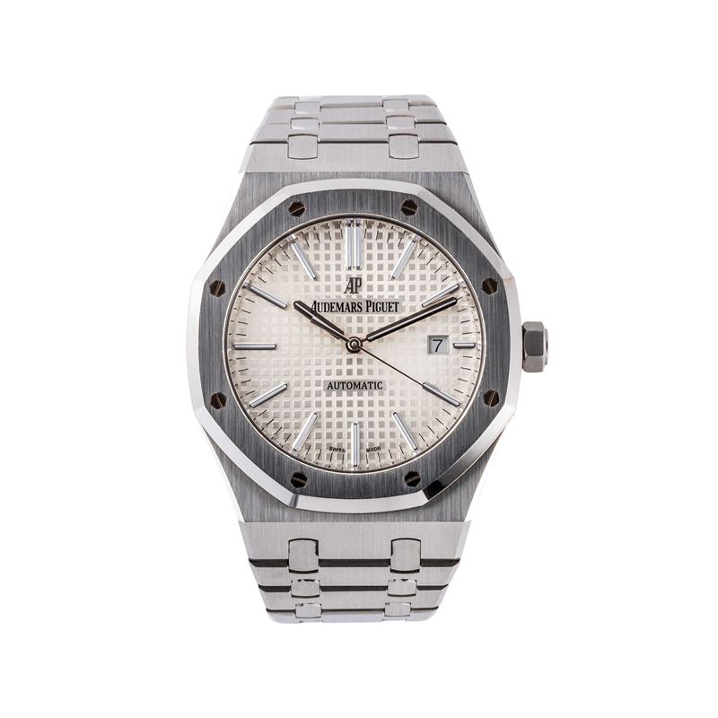Audemars Piguet - Royal Oak 15400ST, orologio automatico in acciaio con quadrante bianco