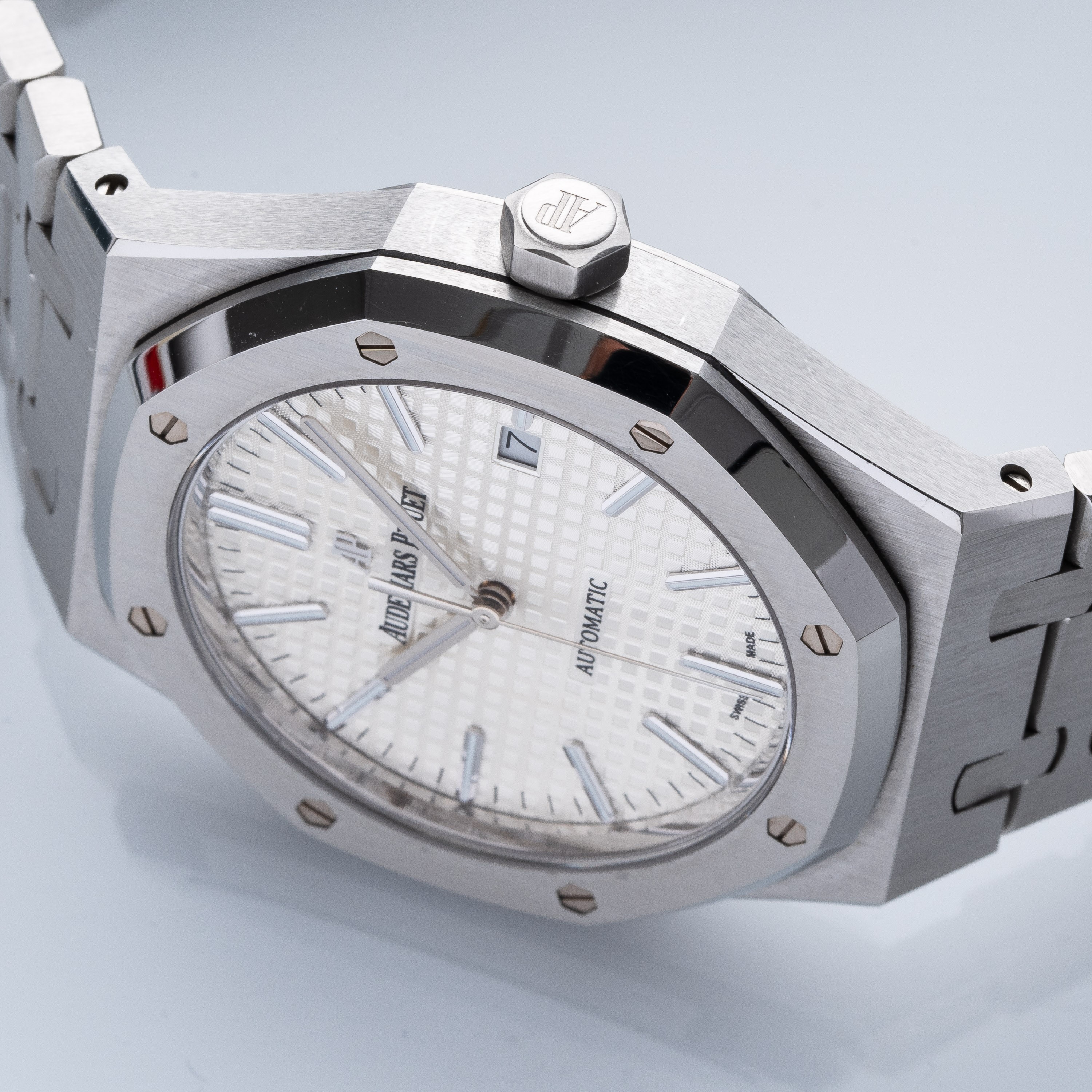 Audemars Piguet - Royal Oak 15400ST, orologio automatico in acciaio con quadrante bianco