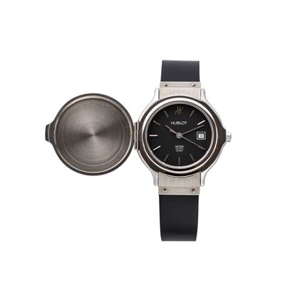 MDM — Orologio da donna a quarzo con cupola laterale, quadrante nero e datario