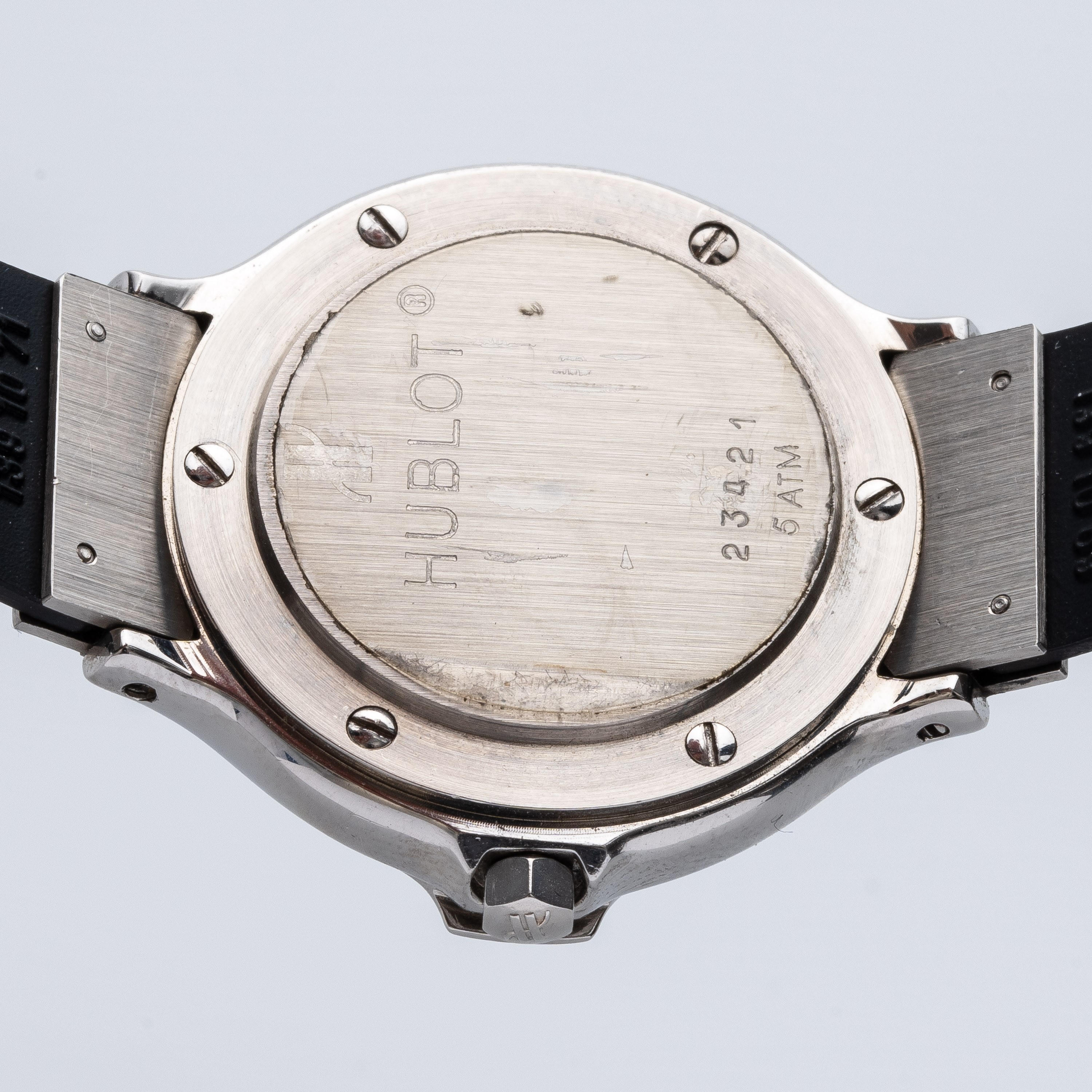 Hublot - MDM — Orologio da donna a quarzo con cupola laterale, quadrante nero e datario