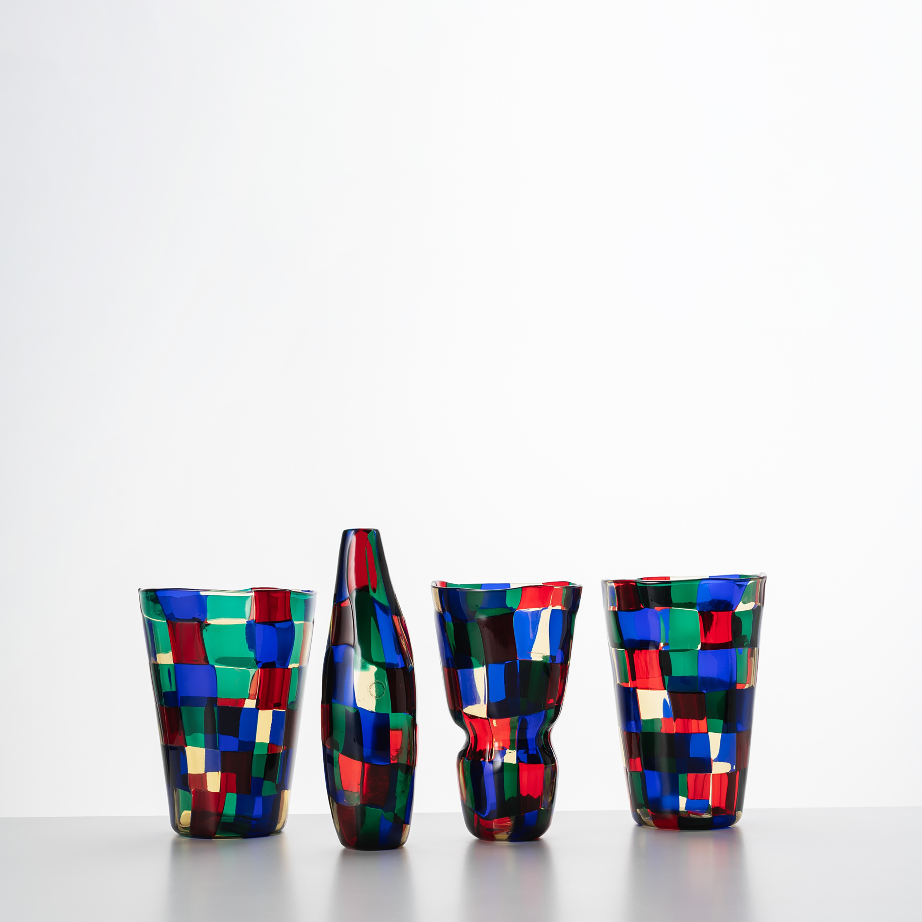 Fulvio Bianconi - Vaso “Pezzato”, tessere di vetro policrome soffiato a bocca (Venini, 1995)