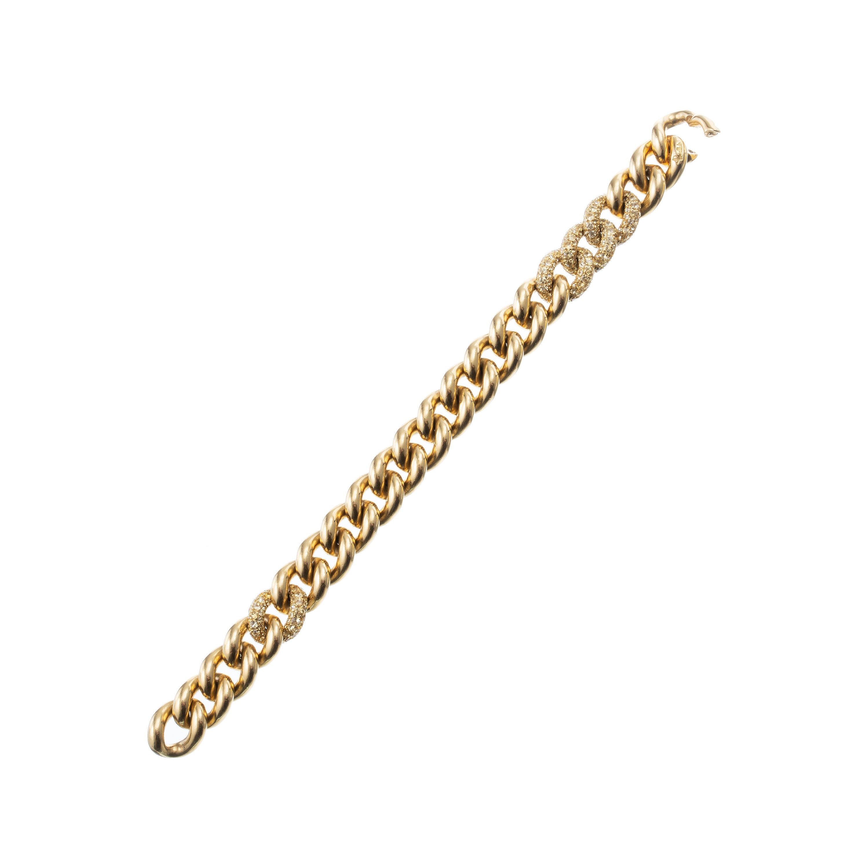 Pomellato - Bracciale groumette in oro giallo 18 kt con zaffiri gialli
