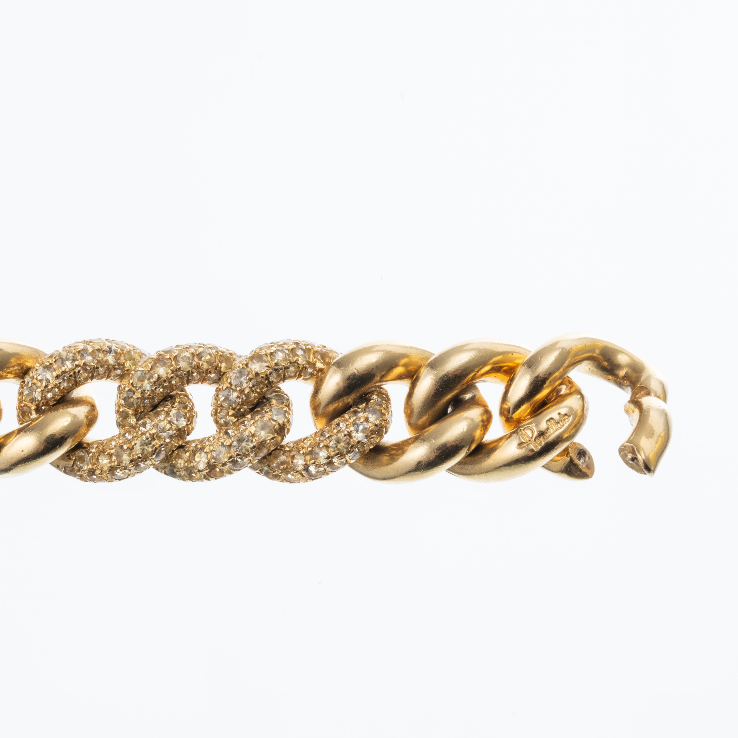 Pomellato - Bracciale groumette in oro giallo 18 kt con zaffiri gialli
