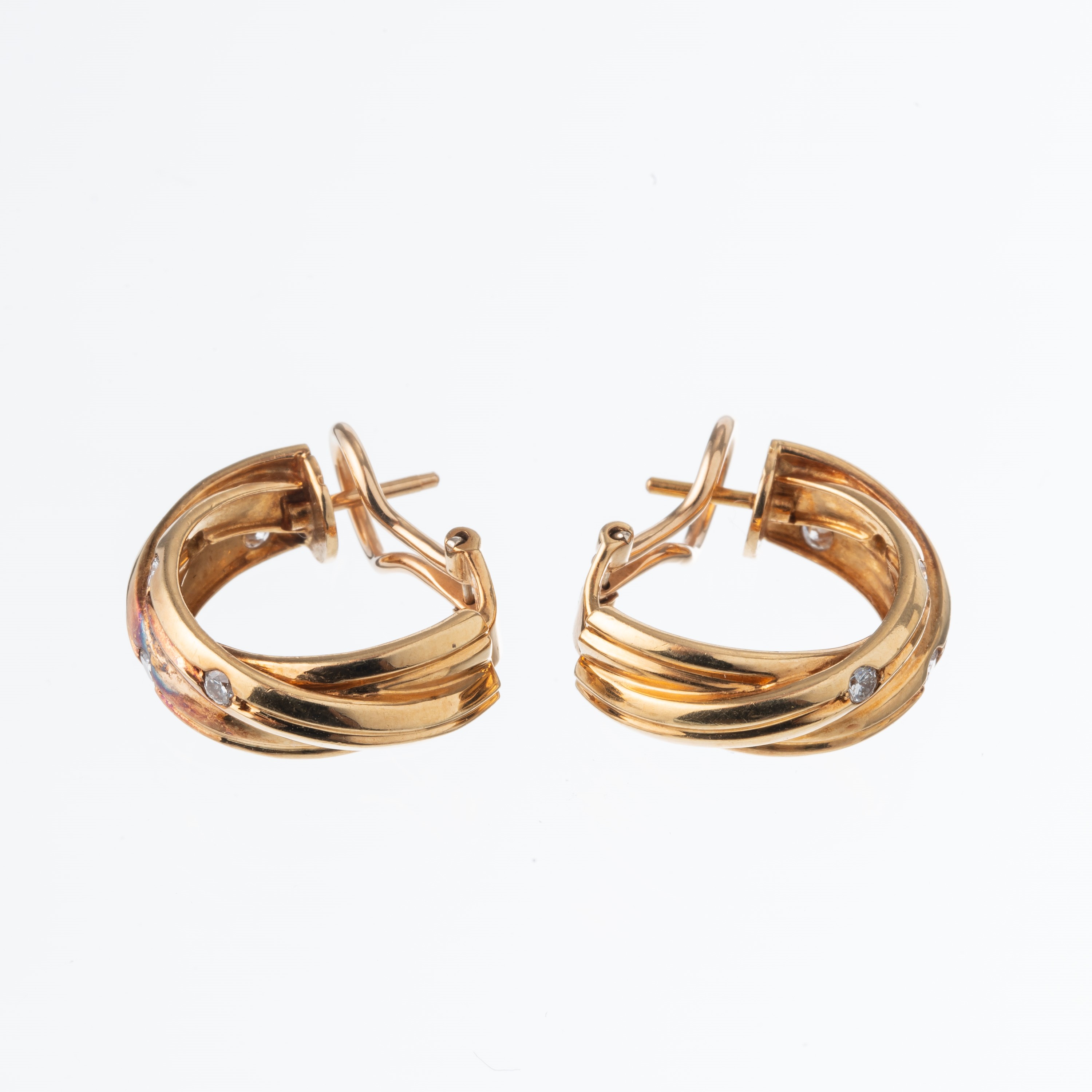 Cartier - Orecchini clip in oro giallo 18 kt con diamanti