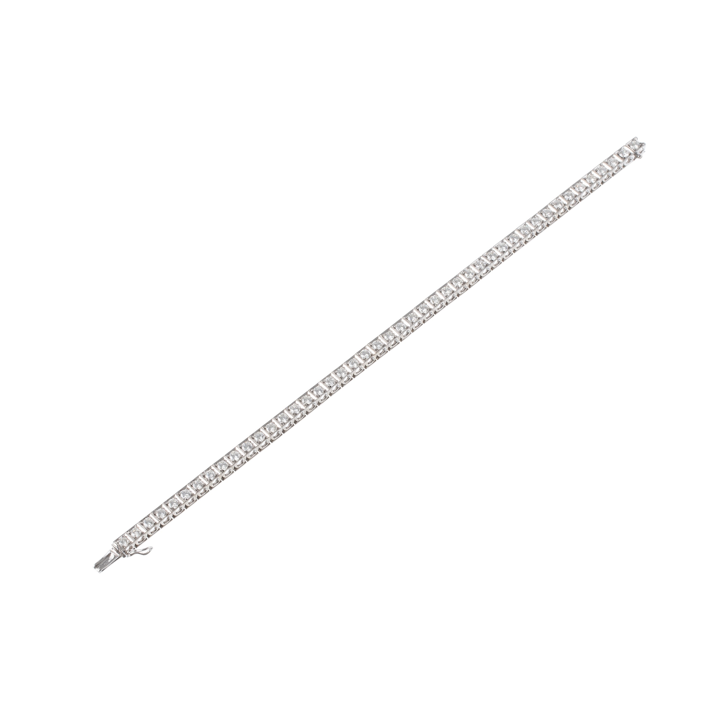 Bracciale Tennis in oro bianco 18 kt con brillanti, peso complessivo 2,00–2,25 ct