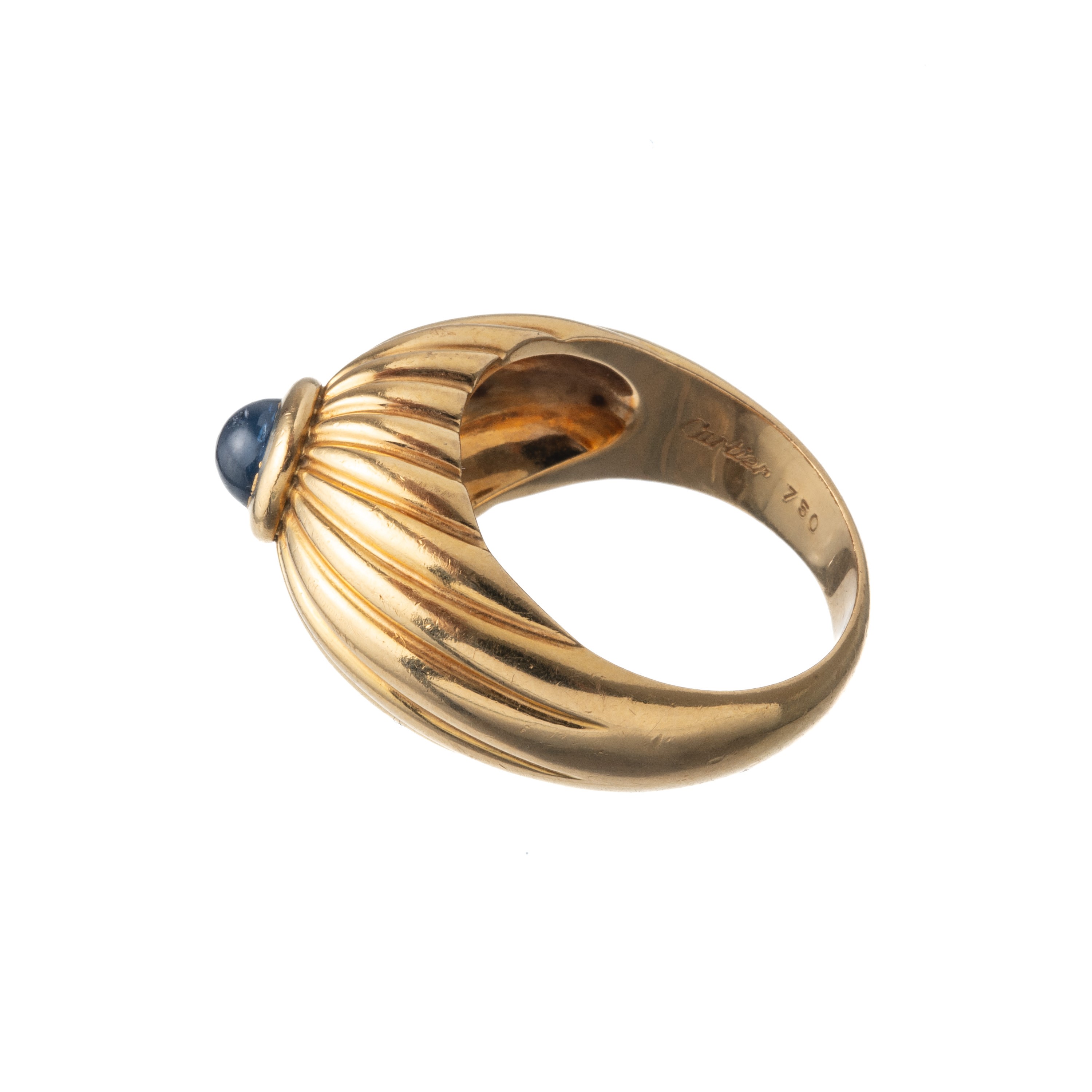Cartier - Anello in oro giallo 18 kt con zaffiro cabochon