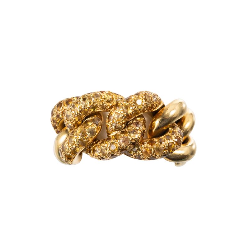 Pomellato - Anello in oro giallo 18 kt con zaffiri gialli