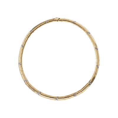 Collana girocollo in oro giallo 18 kt con diamanti