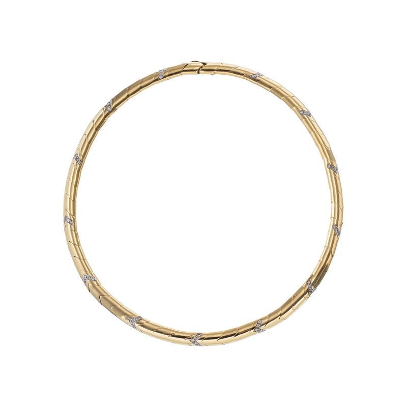 Cartier - Collana girocollo in oro giallo 18 kt con diamanti