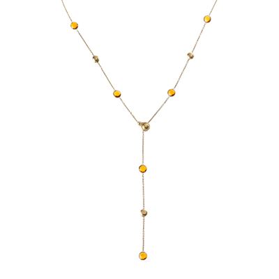Collana girocollo in oro giallo 18 kt con quarzi citrini