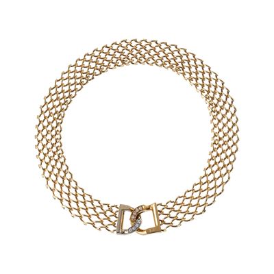 Collana girocollo in oro giallo 18 kt e diamanti