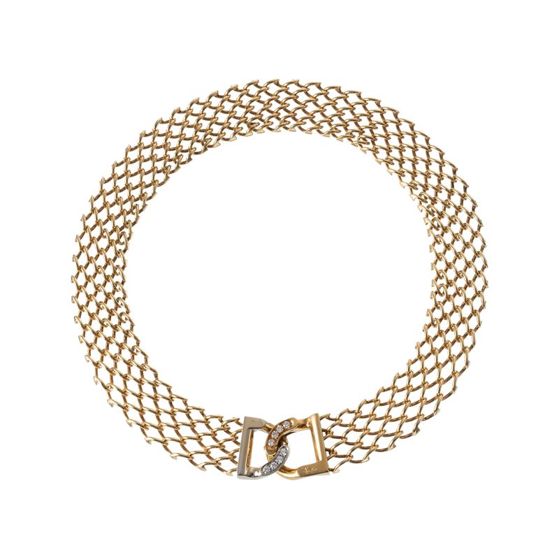 Pomellato - Collana girocollo in oro giallo 18 kt e diamanti