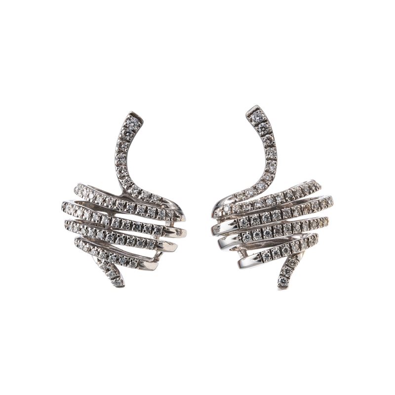 Damiani - Orecchini in oro bianco 18 kt con diamanti