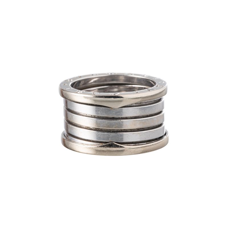 Bulgari - Anello B01 in oro bianco 18 kt a tre fasce
