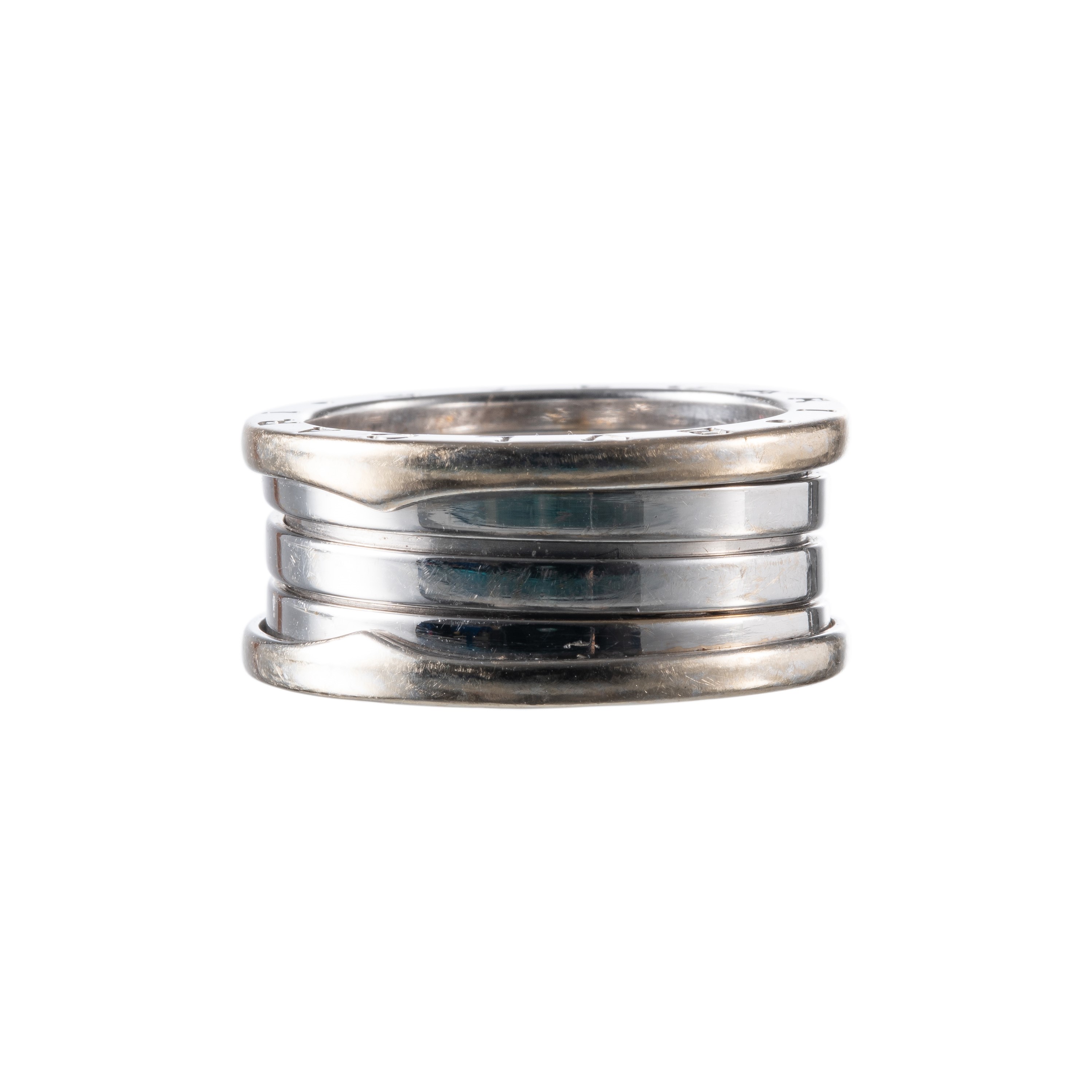 Bulgari - Anello B01 in oro bianco 18 kt a tre fasce