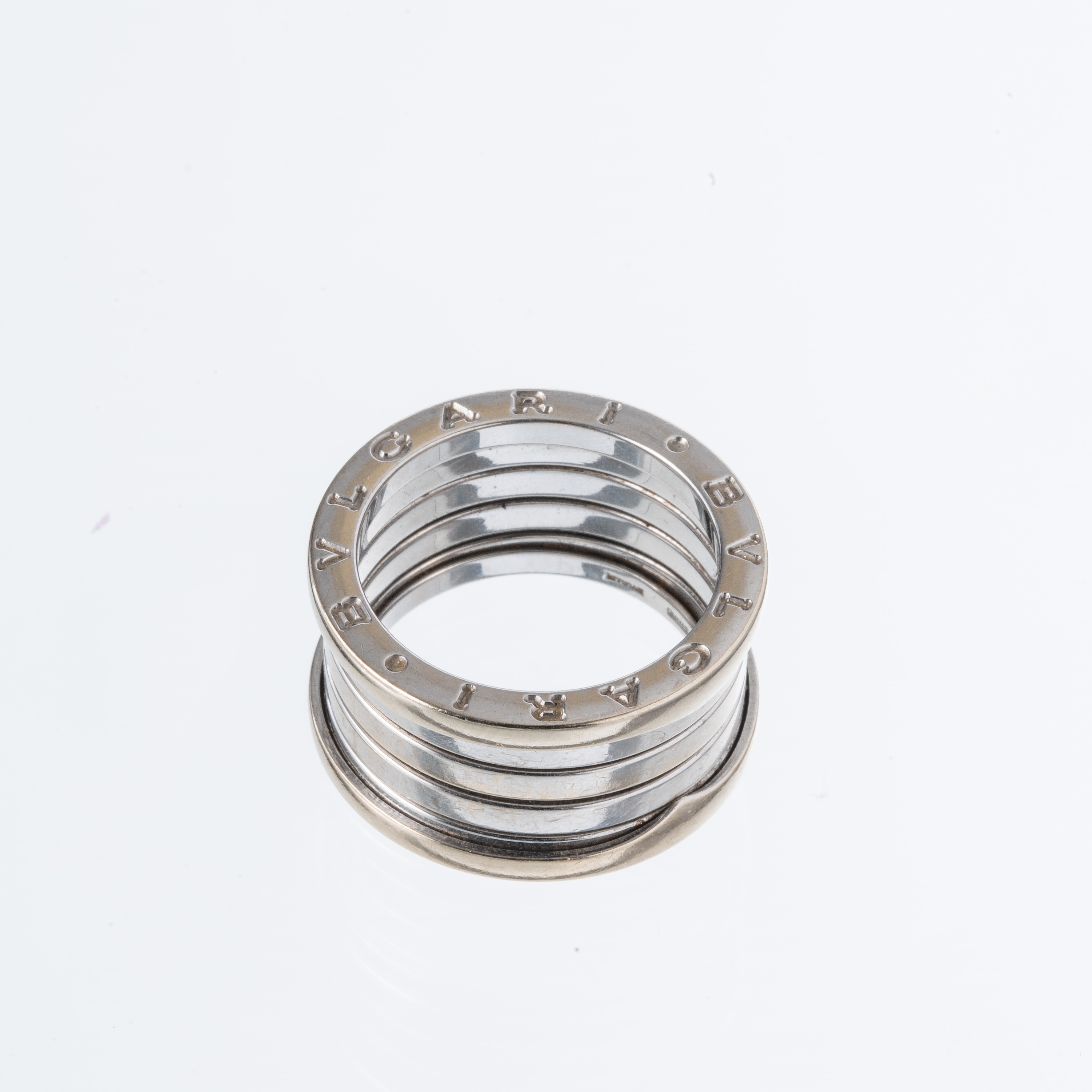 Bulgari - Anello B01 in oro bianco 18 kt a tre fasce
