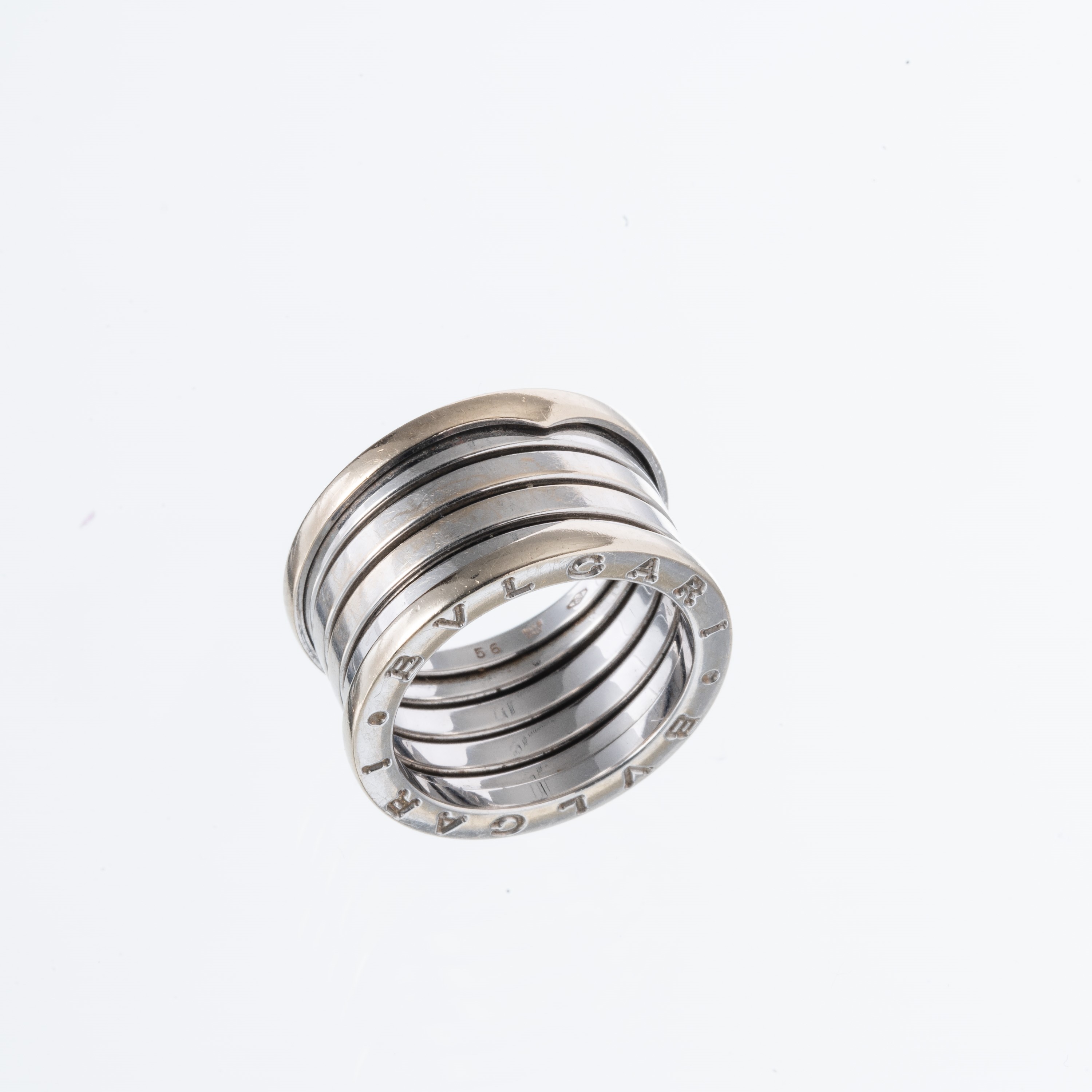 Bulgari - Anello B01 in oro bianco 18 kt a tre fasce