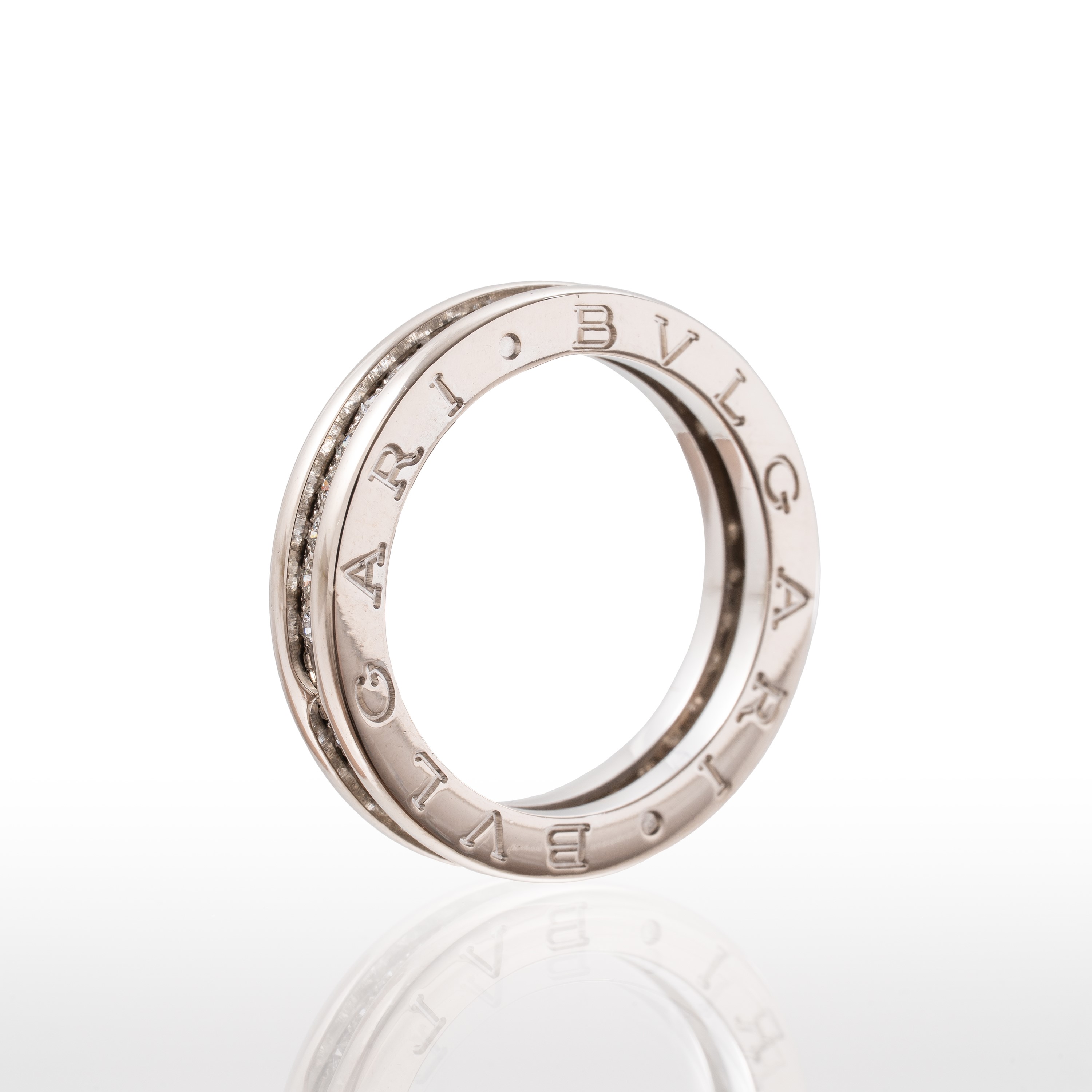 Bulgari - Anello in oro bianco 18 kt con diamanti