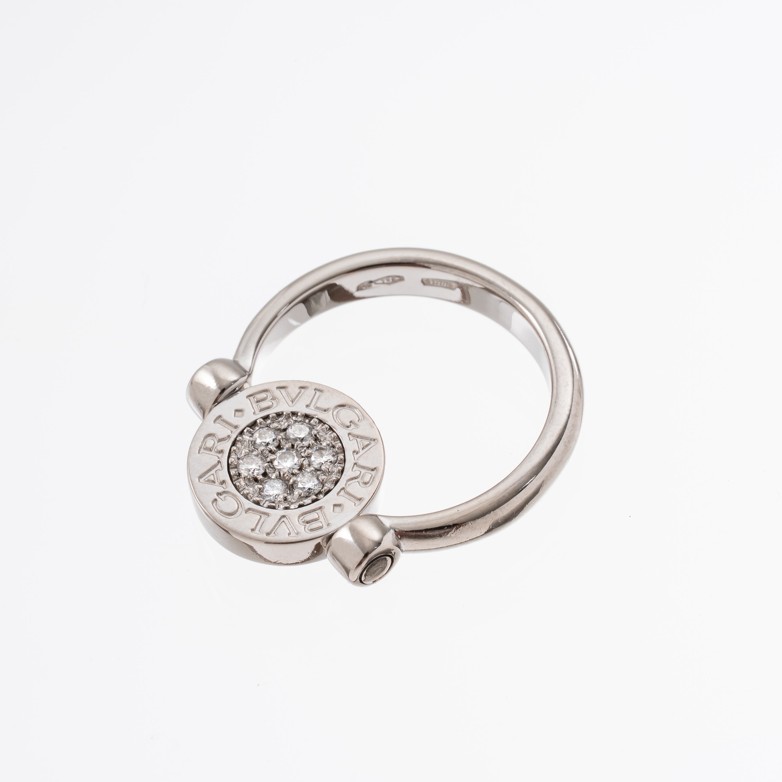 Anello Bulgari Bulgari in oro bianco 18 kt, onice e diamanti