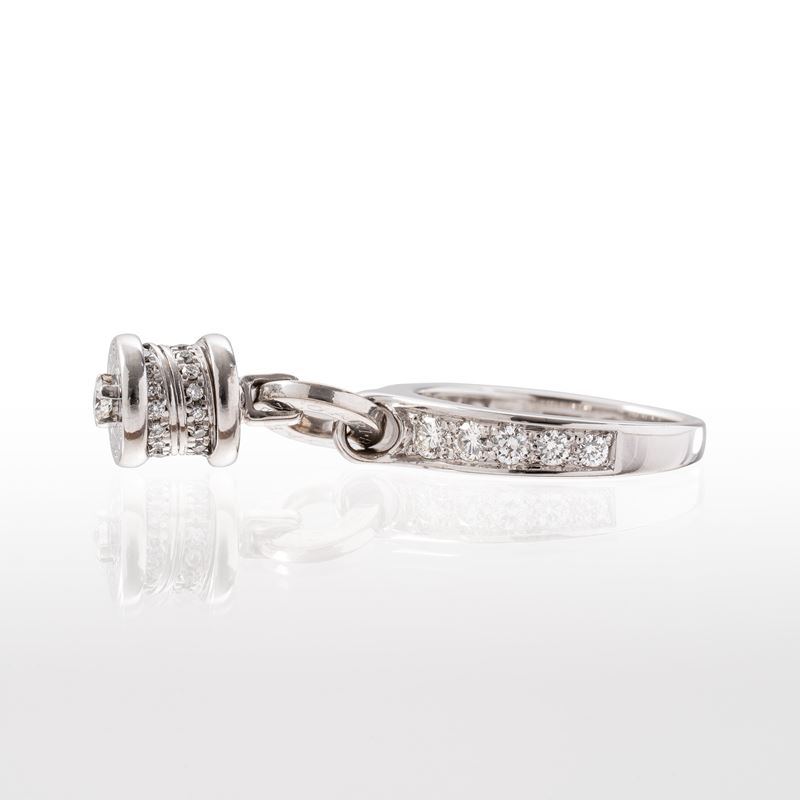 Bulgari - Anello in oro bianco 18 kt con diamanti