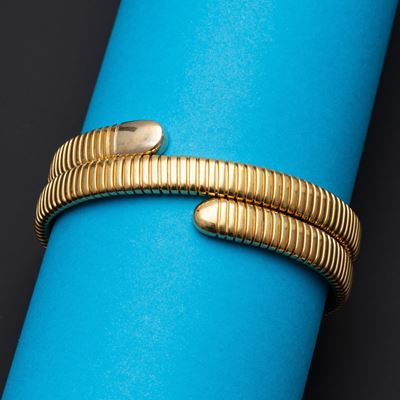 Bracciale elastico in oro giallo 18 kt a serpente "Tubogas"