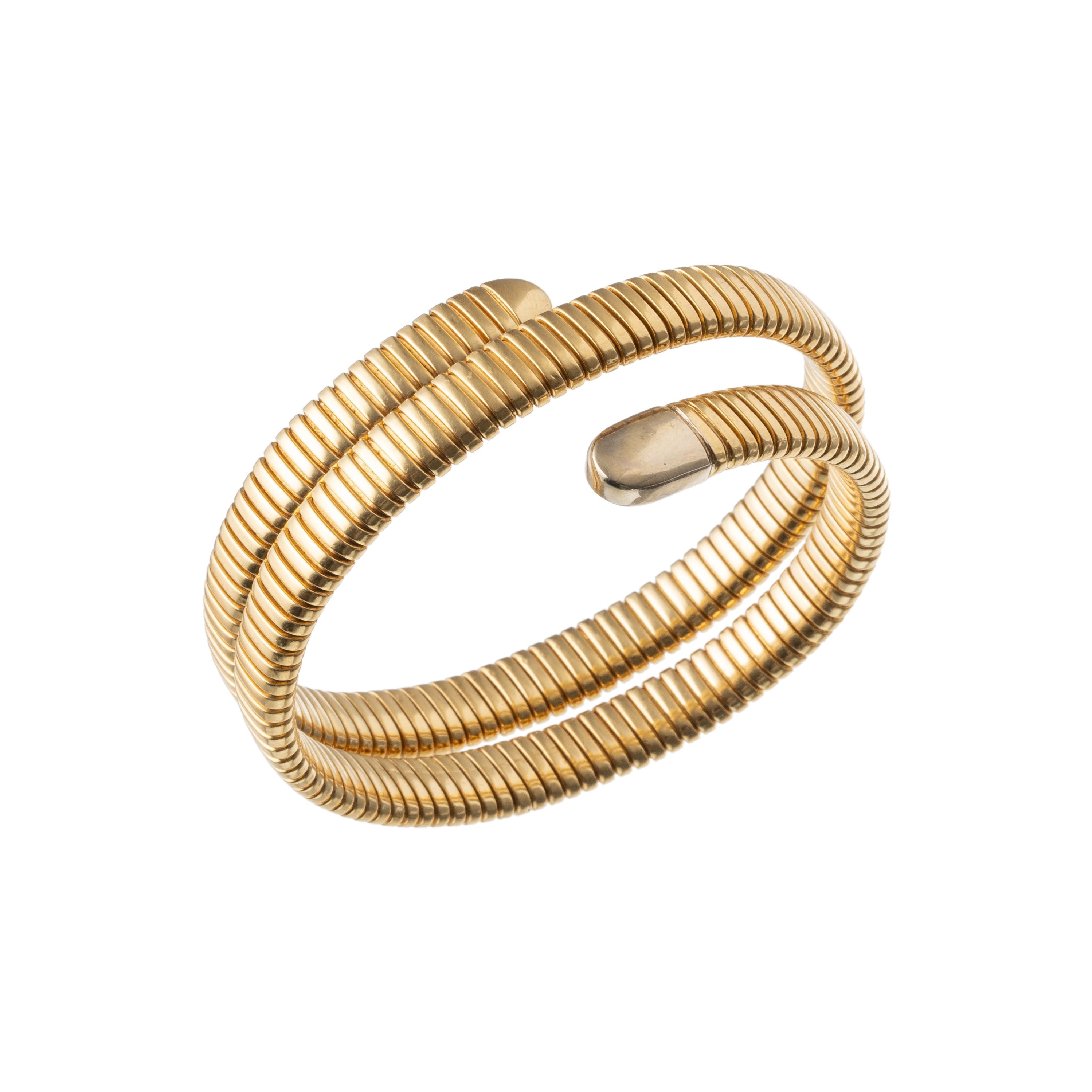 Bracciale elastico in oro giallo 18 kt a serpente "Tubogas"