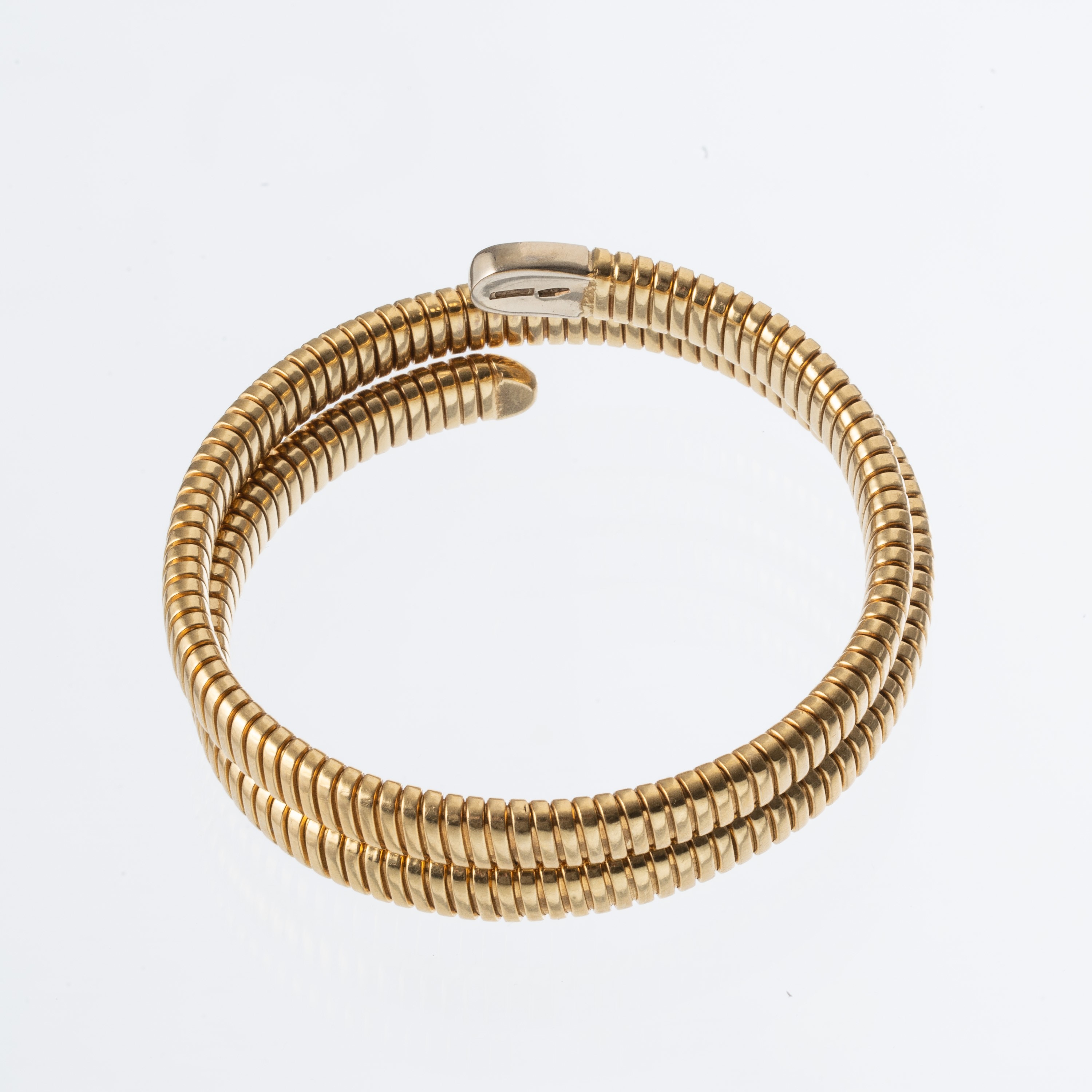 Bracciale elastico in oro giallo 18 kt a serpente "Tubogas"