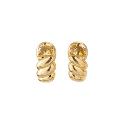 Orecchini in oro giallo 18 kt con zaffiri gialli