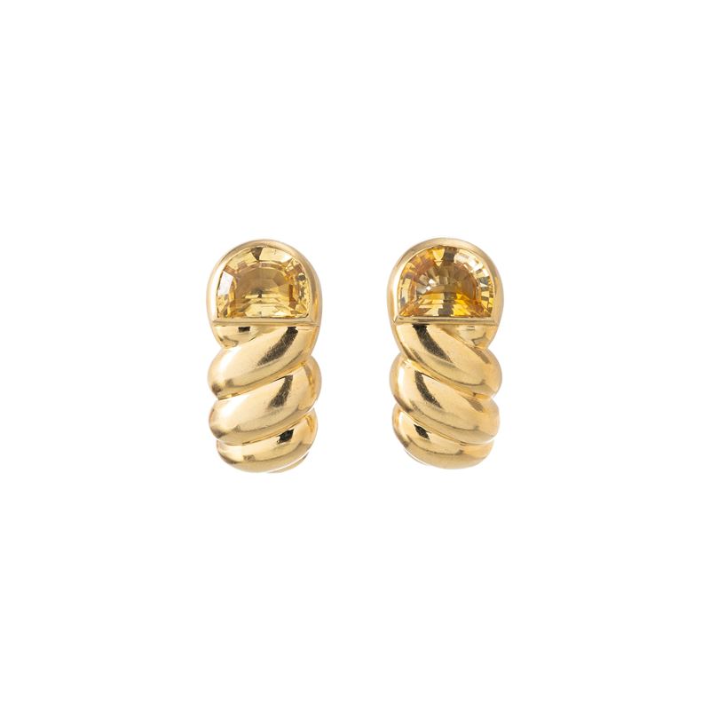 Pomellato - Orecchini in oro giallo 18 kt con zaffiri gialli
